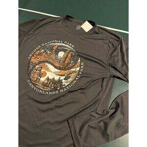 Arches Canyonlands US National Park LS Stretch Performance Shirt SMALL Utah Moab